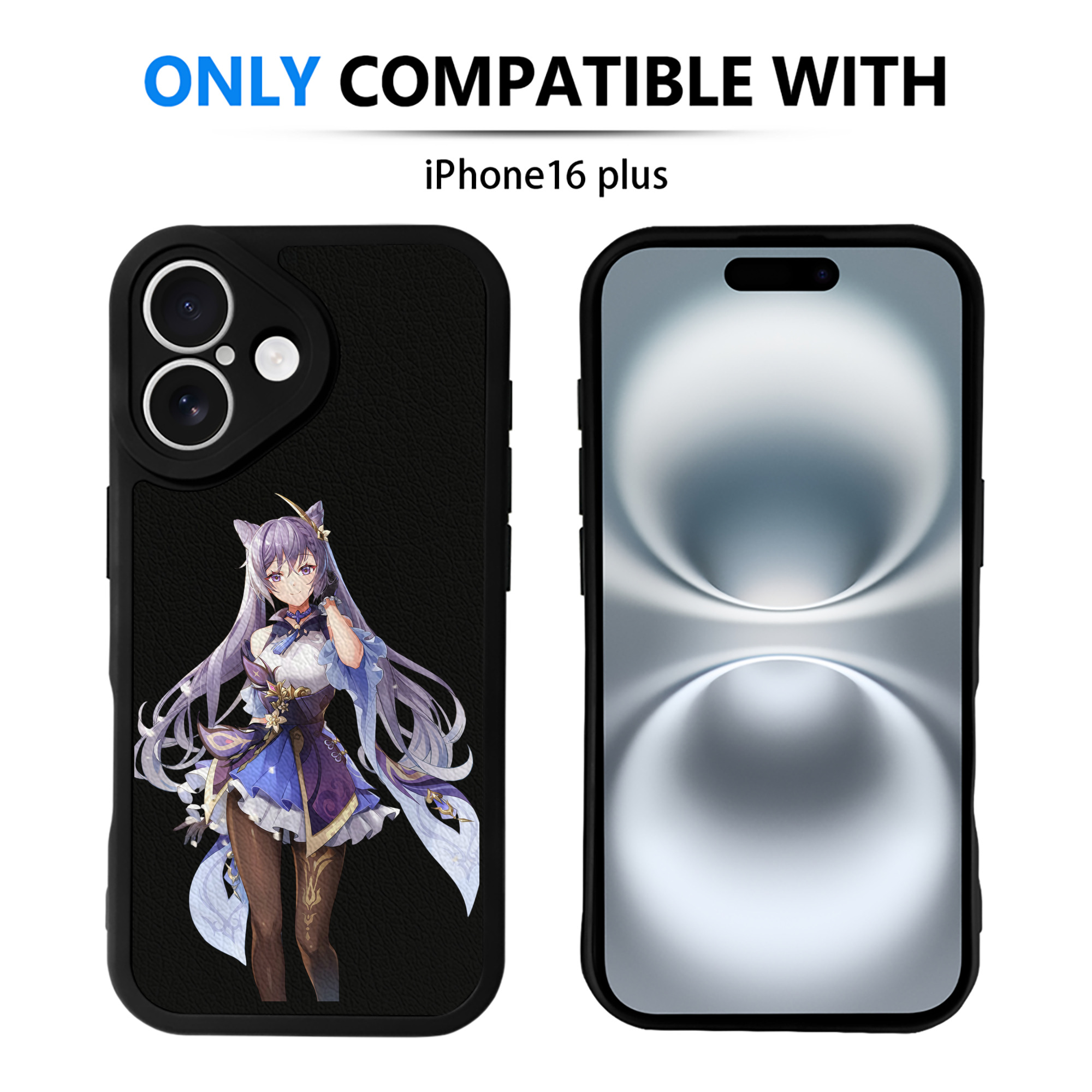げんし神 刻晴 こくせい genshin Kokusei 【iPhone 16シリーズ対応】シリコンスマホケース（レザー調） 材質：シリコン